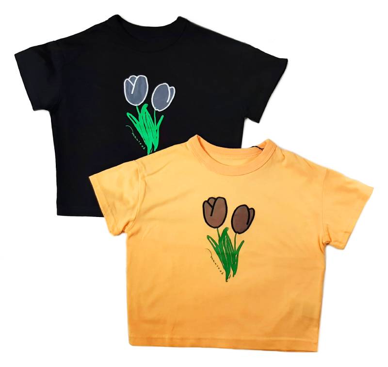 maarook「チューリップパッチ刺繍Tシャツ」(90-160cm)  【メール便対応】の画像