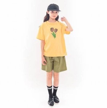 maarook「チューリップパッチ刺繍Tシャツ」(90-160cm)  【メール便対応】の画像