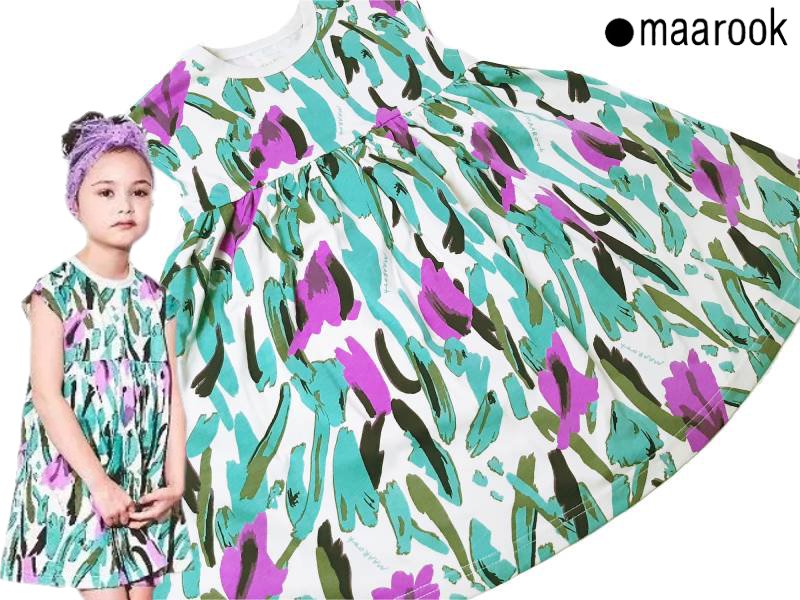 maarook「ボタニカルプリント天竺ワンピース(80-150cm)  【メール便送料無料】の画像