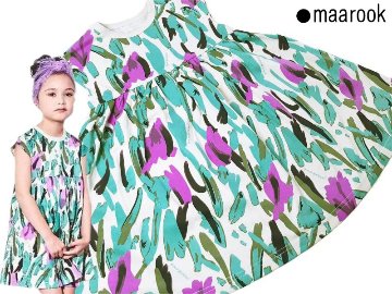 maarook「ボタニカルプリント天竺ワンピース(80-150cm)  【メール便送料無料】の画像