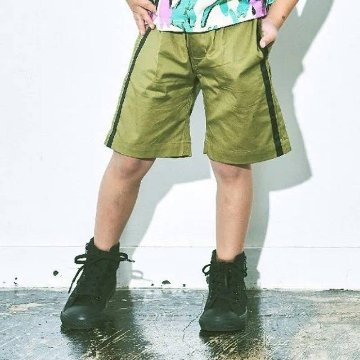 maarook「サイドライン入りツイルストレッチショートパンツ」(90-160cm)　【メール便送料無料】の画像