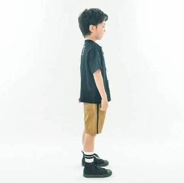 maarook「サイドライン入りツイルストレッチショートパンツ」(90-160cm)　【メール便送料無料】の画像
