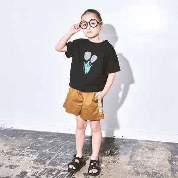maarook「サイドフリルツイルストレッチキュロット」(100-140cm)　【メール便送料無料】の画像