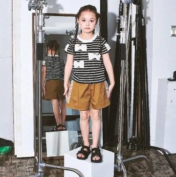 maarook「サイドフリルツイルストレッチキュロット」(100-140cm)　【メール便送料無料】の画像