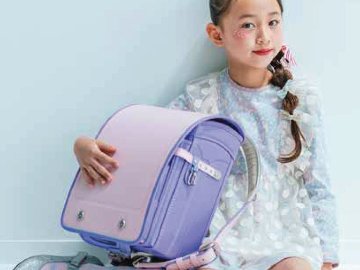 fafaランドセル2025年「牛革×人工皮革 キューブ型 ムーンスターモデル BABY PINK×LILAC」  【当店だけのオリジナルダブル特典付】の画像