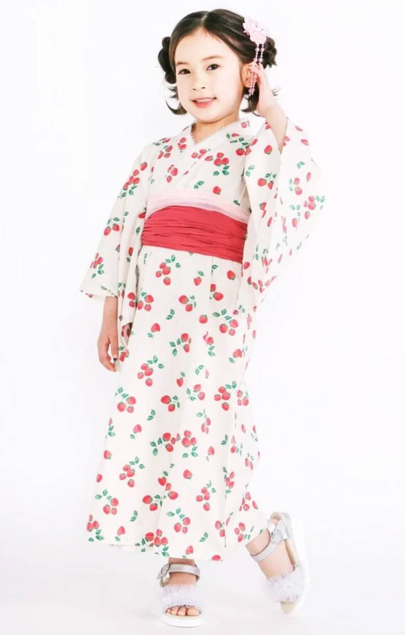 SLAP SLIP 「カンタン着付けプルオーバー浴衣+帯2種類 3点セット (90-140cm) 【メール便送料無料】の画像