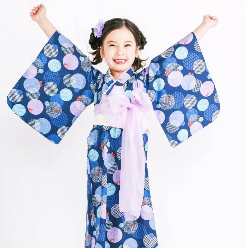 SLAP SLIP 「カンタン着付けプルオーバー浴衣+帯2種類 3点セット (90-140cm) 【メール便送料無料】の画像