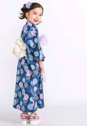 SLAP SLIP 「カンタン着付けプルオーバー浴衣+帯2種類 3点セット (90-140cm) 【メール便送料無料】の画像