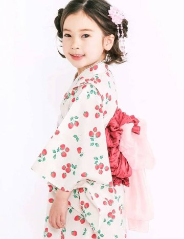 SLAP SLIP 「カンタン着付けプルオーバー浴衣+帯2種類 3点セット (90-140cm) 【メール便送料無料】の画像
