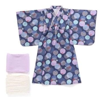 SLAP SLIP 「カンタン着付けプルオーバー浴衣+帯2種類 3点セット (90-140cm) 【メール便送料無料】の画像
