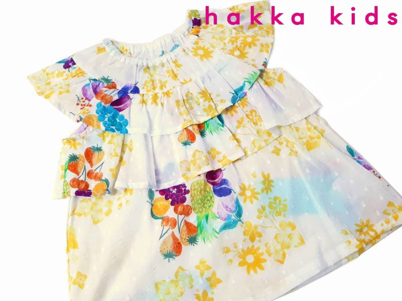 hakka kids「オリジナルスクエアフルーツ＆フラワーPtチュニック」(80-130cm） 【メール便送料無料】の画像