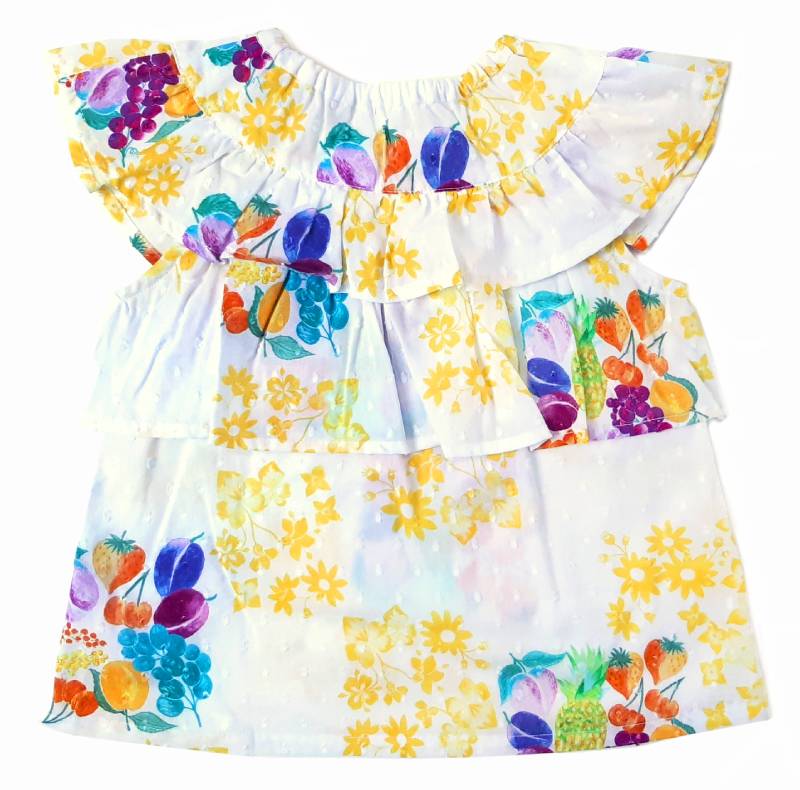 hakka kids「オリジナルスクエアフルーツ＆フラワーPtチュニック」(80-130cm） 【メール便送料無料】の画像