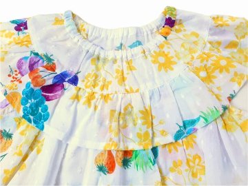 hakka kids「オリジナルスクエアフルーツ＆フラワーPtチュニック」(80-130cm） 【メール便送料無料】の画像