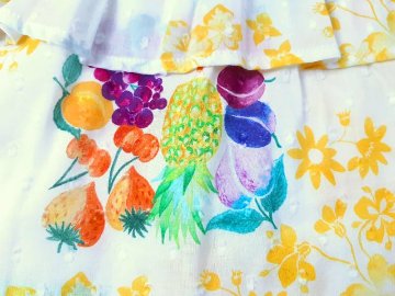 hakka kids「オリジナルスクエアフルーツ＆フラワーPtチュニック」(80-130cm） 【メール便送料無料】の画像