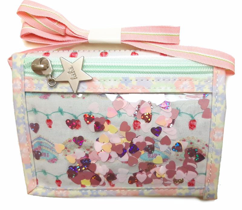 fafa 「EDOLIE ひも付き二つ折りスパンコールウォレット 」（F）ピンクCAKE  【メール便送料198円対応可】の画像