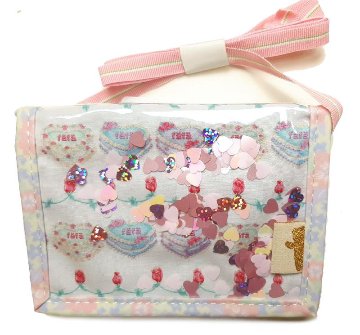 fafa 「EDOLIE ひも付き二つ折りスパンコールウォレット 」（F）ピンクCAKE  【メール便送料198円対応可】の画像
