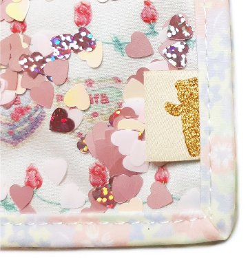 fafa 「EDOLIE ひも付き二つ折りスパンコールウォレット 」（F）ピンクCAKE  【メール便送料198円対応可】の画像
