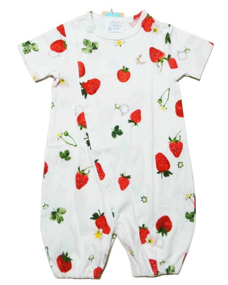 hakka baby 「COTTON CANDY いちごリングPt 半袖2WAYカバーオール」（F） 【メール便送料198円対応】の画像