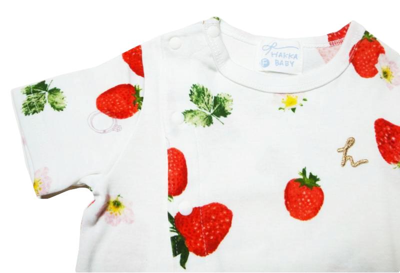 hakka baby 「COTTON CANDY いちごリングPt 半袖2WAYカバーオール」（F） 【メール便送料198円対応】の画像