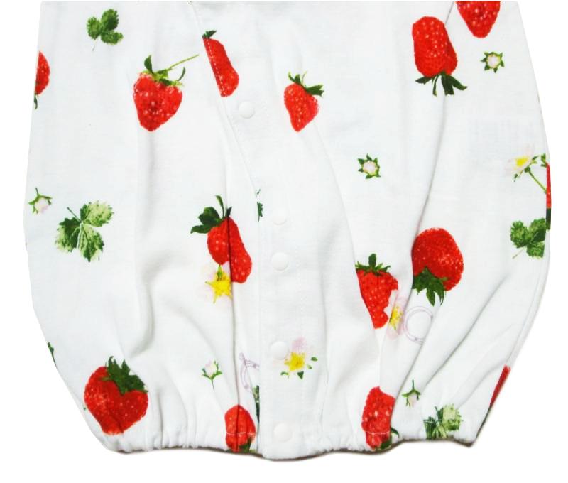 hakka baby 「COTTON CANDY いちごリングPt 半袖2WAYカバーオール」（F） 【メール便送料198円対応】の画像