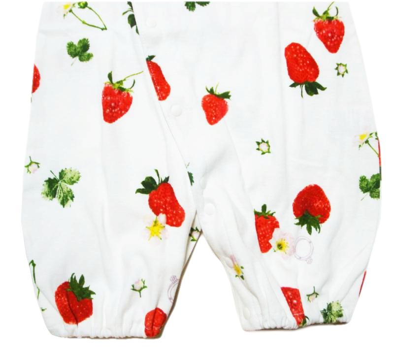 hakka baby 「COTTON CANDY いちごリングPt 半袖2WAYカバーオール」（F） 【メール便送料198円対応】の画像