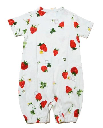 hakka baby 「COTTON CANDY いちごリングPt 半袖2WAYカバーオール」（F） 【メール便送料198円対応】の画像