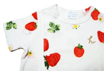 hakka baby 「COTTON CANDY いちごリングPt 半袖2WAYカバーオール」（F） 【メール便送料198円対応】の画像