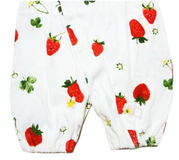 hakka baby 「COTTON CANDY いちごリングPt 半袖2WAYカバーオール」（F） 【メール便送料198円対応】の画像