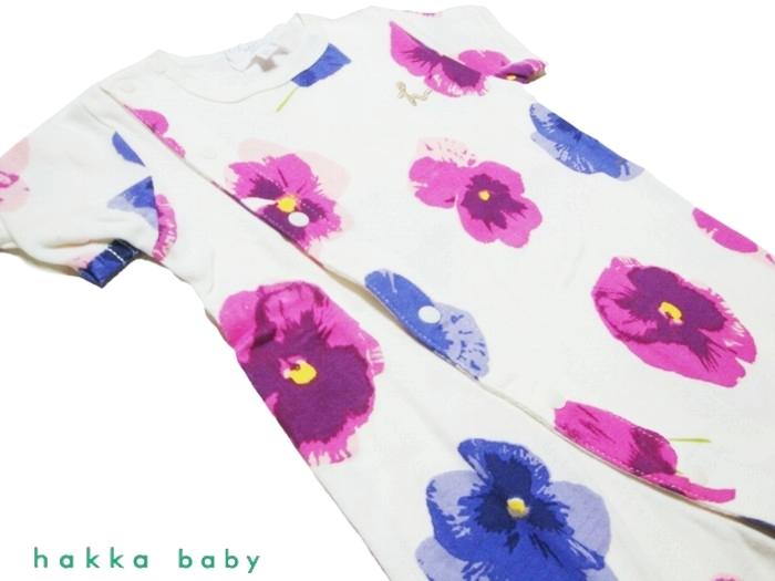 hakka baby 「COTTON CANDY すみれPt 半袖2WAYカバーオール」（F） 【メール便送料198円対応】の画像