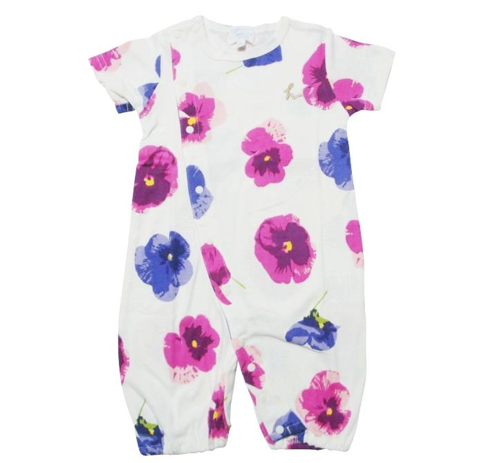 hakka baby 「COTTON CANDY すみれPt 半袖2WAYカバーオール」（F） 【メール便送料198円対応】の画像