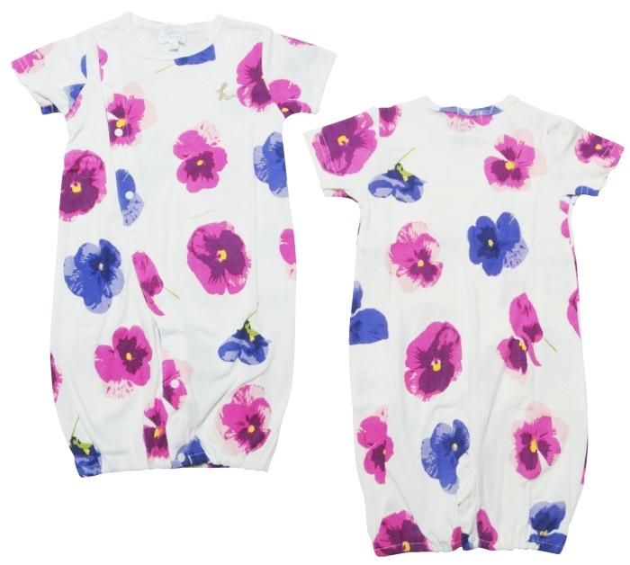 hakka baby 「COTTON CANDY すみれPt 半袖2WAYカバーオール」（F） 【メール便送料198円対応】の画像