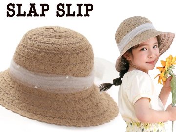 SLAP SLIP (スラップスリップ) 「パール付きキラキラチュールリボンハット」 (50-54cm)の画像