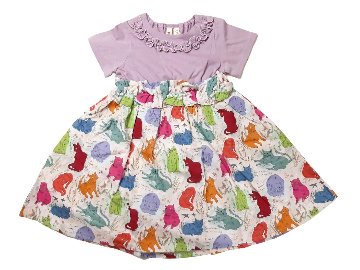 nino「マルチねこプリント半袖ワンピース」(90-140cm) の画像