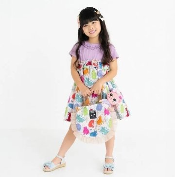nino「マルチねこプリント半袖ワンピース」(90-140cm)