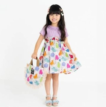 nino「マルチねこプリント半袖ワンピース」(90-140cm) の画像