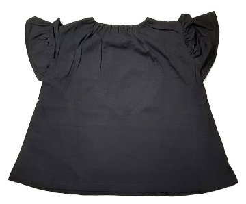 nino「フリルハート付きオフショルダーTシャツ」(90-130cm) 【 メール便送料無料】の画像