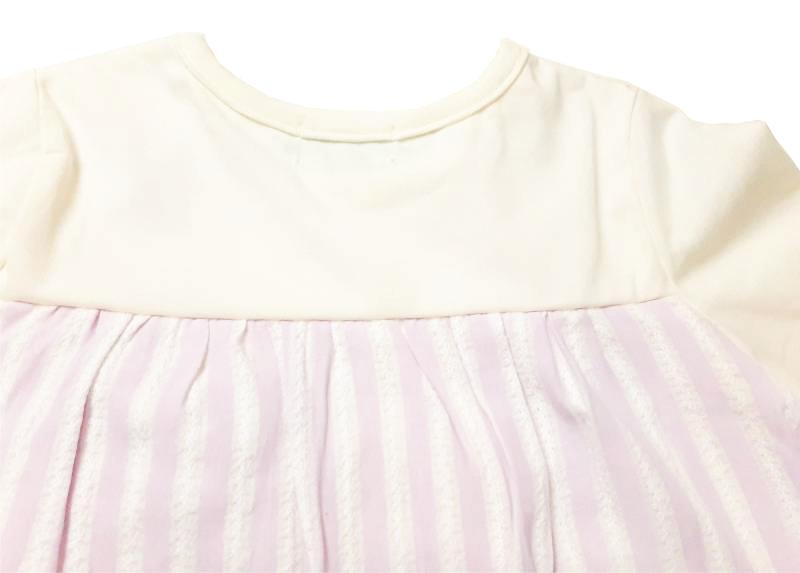 hakka baby&kids 「【KEEP DRY】リボン柄ストライプ切り替えチュニック」 (80-130cm） 【メール便送料無料】の画像