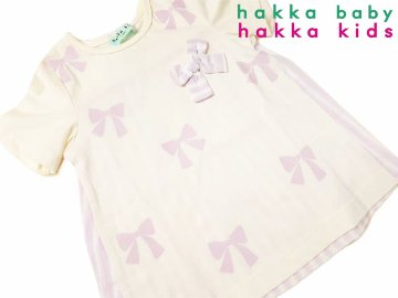 hakka baby&kids 「【KEEP DRY】リボン柄ストライプ切り替えチュニック」 (80-130cm） 【メール便送料無料】の画像