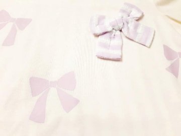 hakka baby&kids 「【KEEP DRY】リボン柄ストライプ切り替えチュニック」 (80-130cm） 【メール便送料無料】の画像