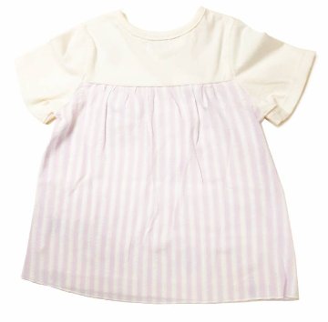 hakka baby&kids 「【KEEP DRY】リボン柄ストライプ切り替えチュニック」 (80-130cm） 【メール便送料無料】の画像