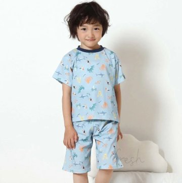 SLAP SLIP 「半袖パジャマ 腹巻き一体型 みんな快眠！みんみんパジャマ 上下セット」 (80~130cm) メール便対応可の画像