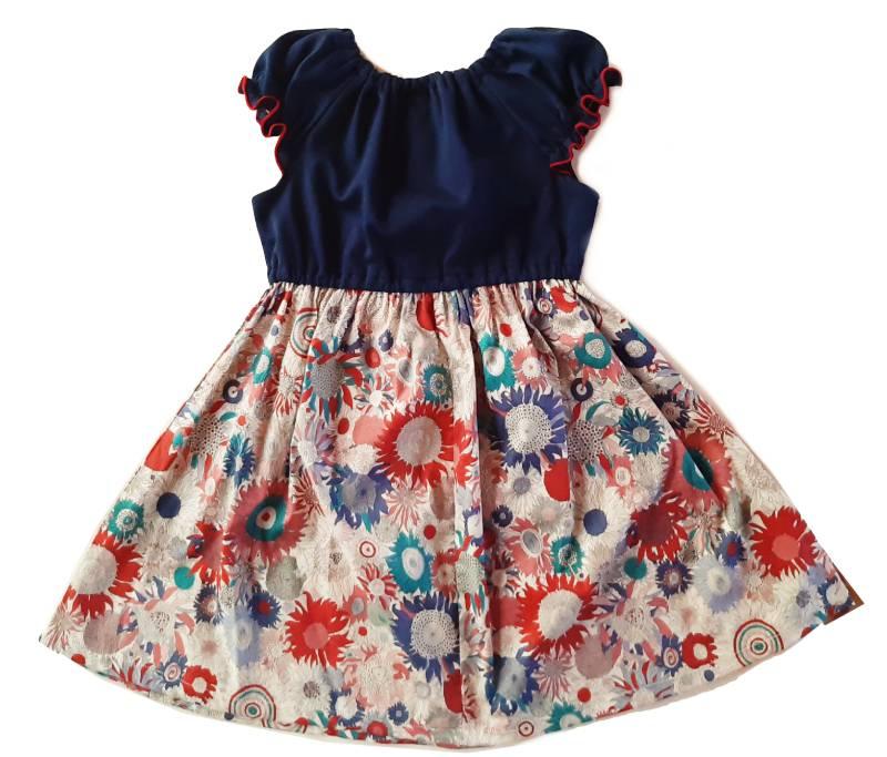 nino「リバティープリントパフスリーブワンピース」(100-140cm) 『メール便送料無料』の画像