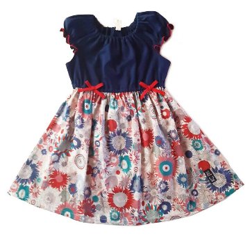 nino「リバティープリントパフスリーブワンピース」(100-140cm) 『メール便送料無料』の画像