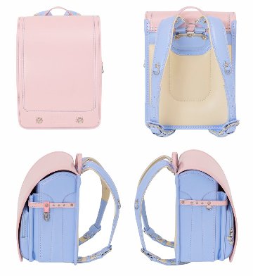 fafaランドセル2025年「クラリーノ 学習院 ムーンスターモデル POWDER PINK×PALE BLUE」 【当店だけのオリジナルダブル特典付】の画像