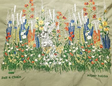 SUPER HAKKA 「〈Ball & Chainコラボ〉うさぎの隠れ家刺繍トートバッグ」(Lサイズ)　【メール便送料無料】の画像