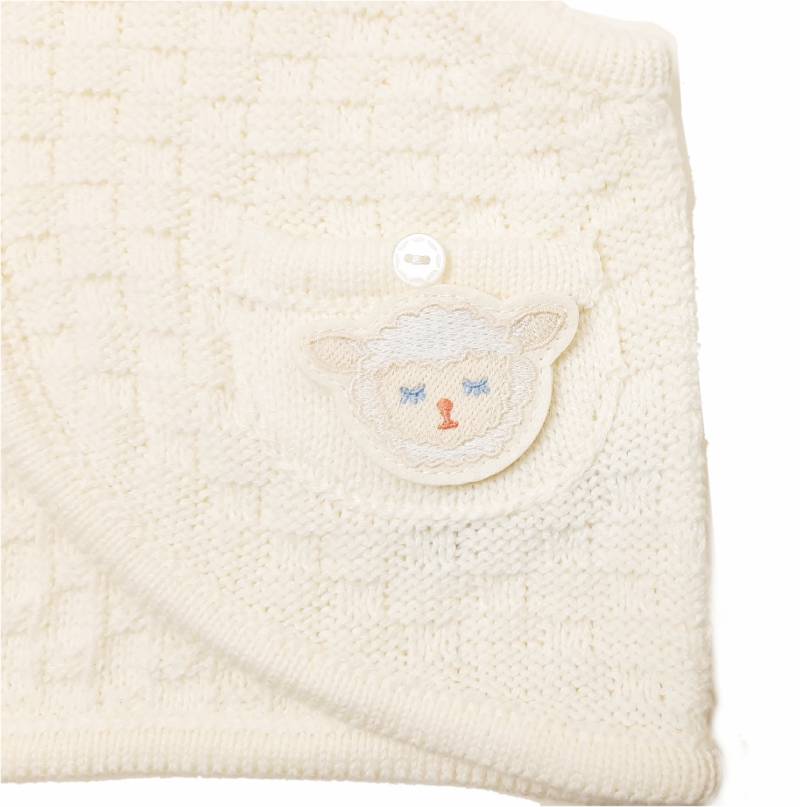 hakka baby「取り外し可能アニマルワッペン付きニットベスト」(70-80cm） 【メール便送料無料】の画像