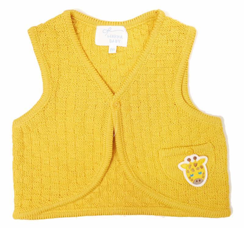 hakka baby「取り外し可能アニマルワッペン付きニットベスト」(70-80cm） 【メール便送料無料】の画像