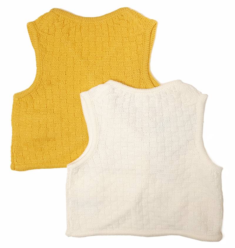 hakka baby「取り外し可能アニマルワッペン付きニットベスト」(70-80cm） 【メール便送料無料】の画像