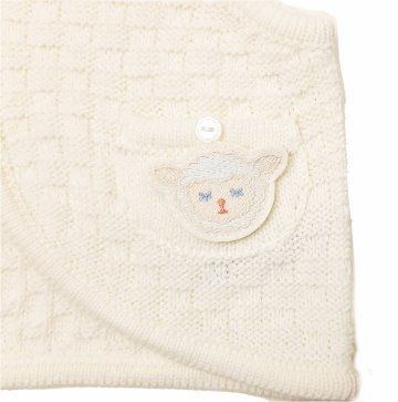 hakka baby「取り外し可能アニマルワッペン付きニットベスト」(70-80cm） 【メール便送料無料】の画像