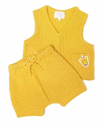 hakka baby「取り外し可能アニマルワッペン付きニットベスト」(70-80cm） 【メール便送料無料】の画像